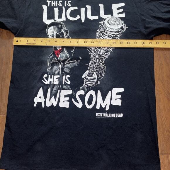 AMC Walking Dead Negan This Is Lucille Black Graphic T Shirt Size Medium - Picture 3 of 5